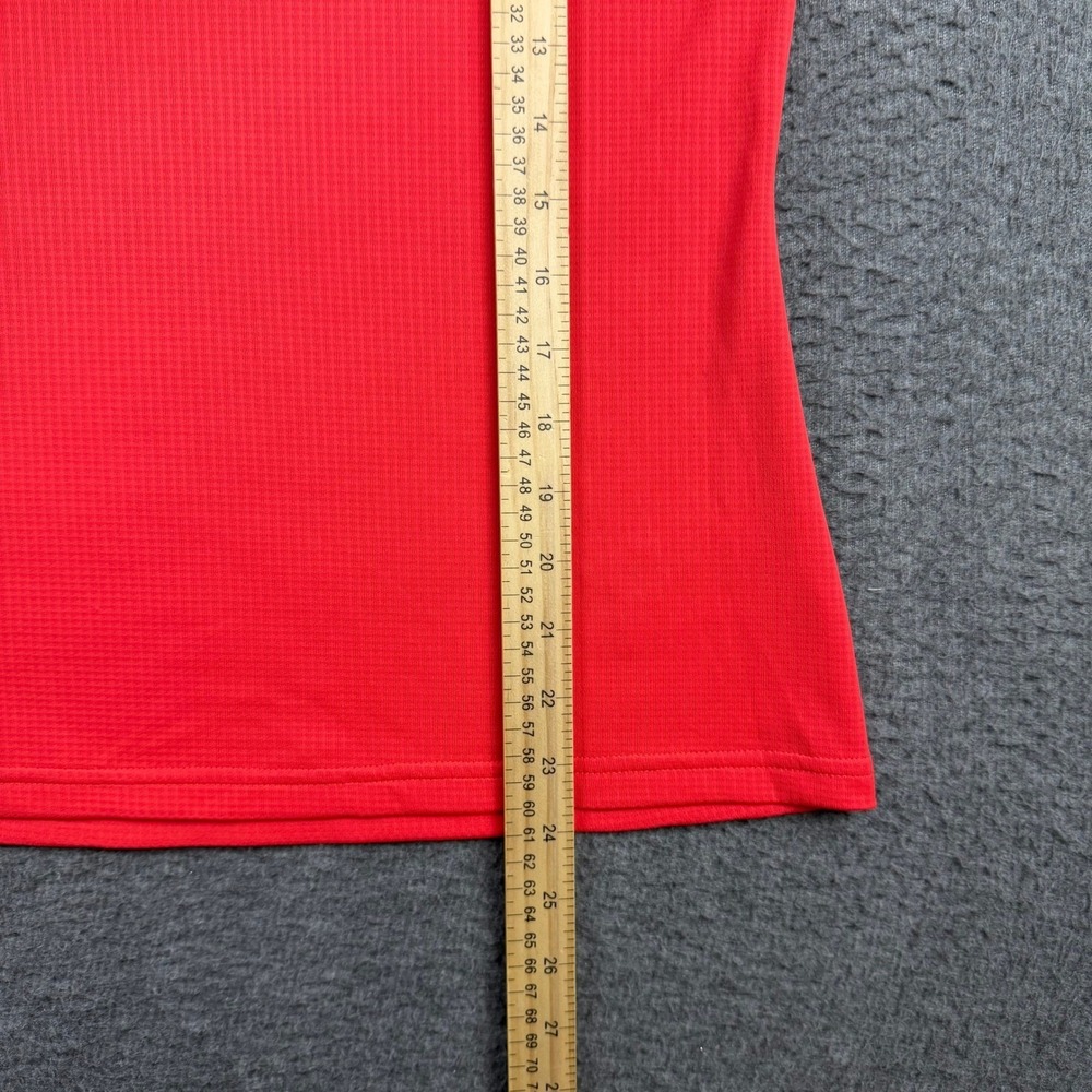 Adidas Golf Climachill Polo Shirt Womens Small Red Henley Short Sleeve Textured - Picture 7 of 7